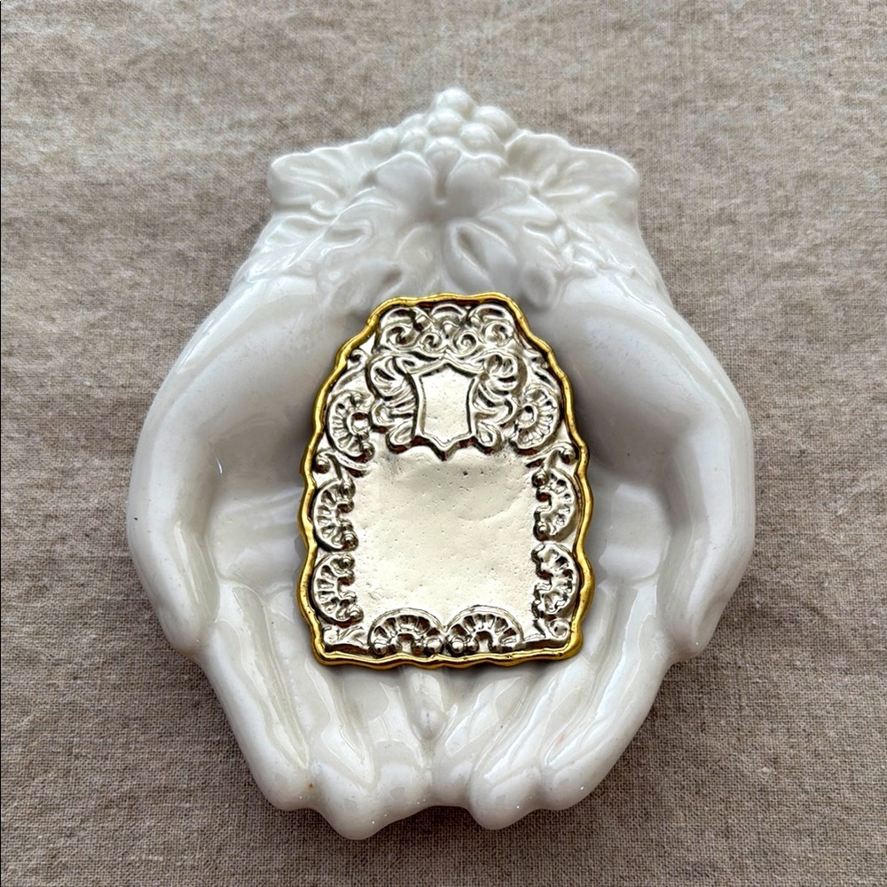 Mexican Stamped Tin Brooch